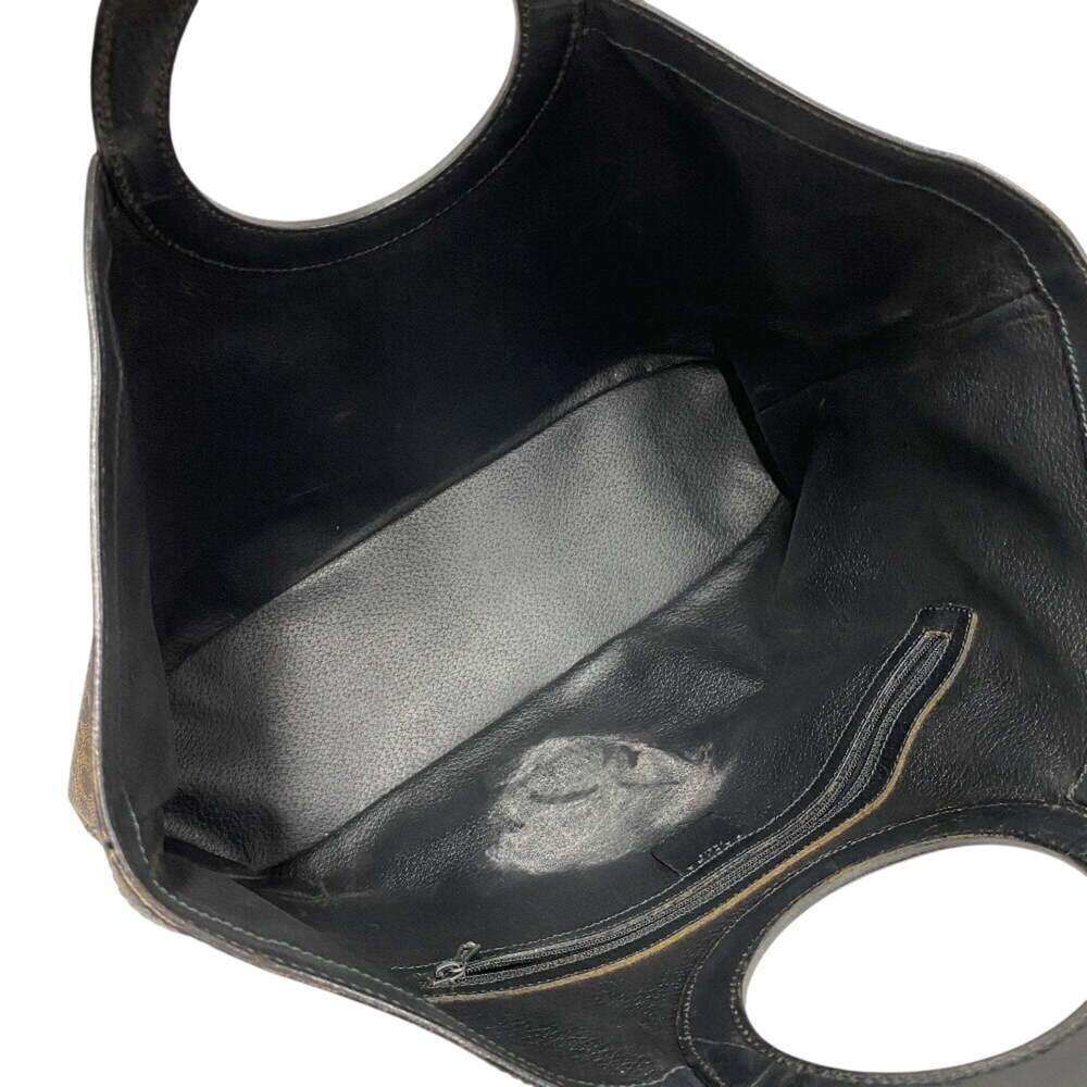 CELINE Circle Logo Macadam Handbag, Black - Picture 7 of 15